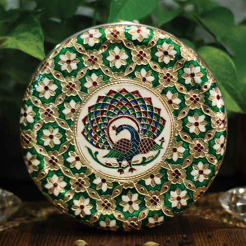 Large Peacock Flower Anjali Box