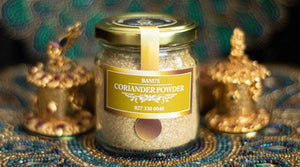 Jar of banu's Coriander Powder.